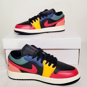 Jordan 1 Low SE/ Women's/Size 5 "Black/Fire Red/Taxi/French Blue" DN3739 060